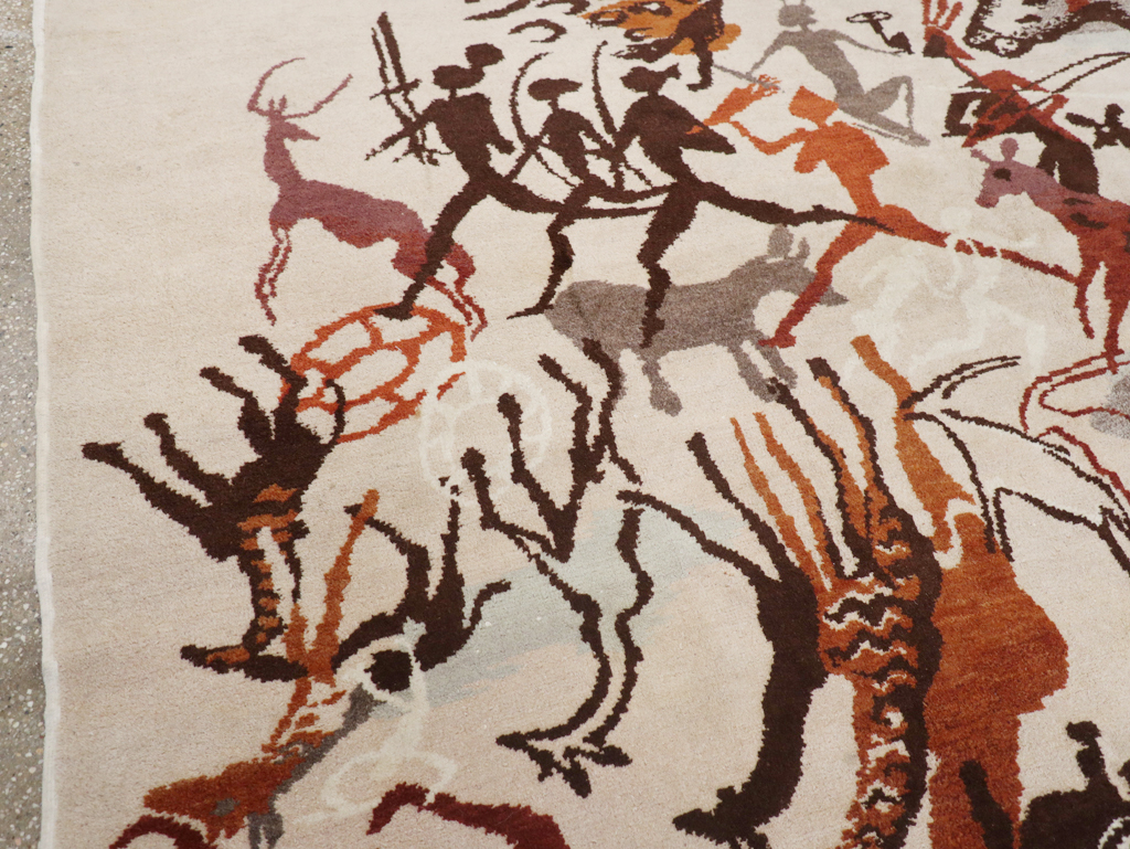 Mid-20th Century Art Deco Carpet: Caverna By Olga Fisch, No.32590 - Galerie Shabab