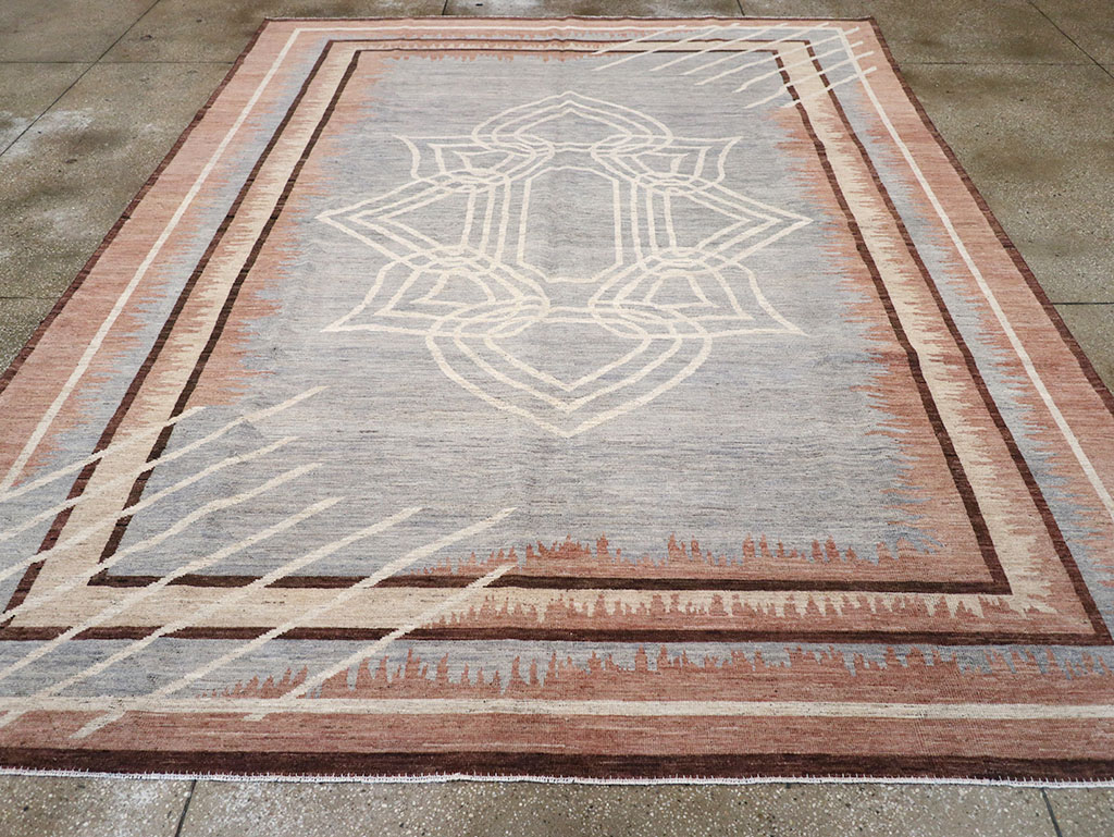 Modern Deco Inspired Khotan Carpet, No.32607 - Galerie Shabab