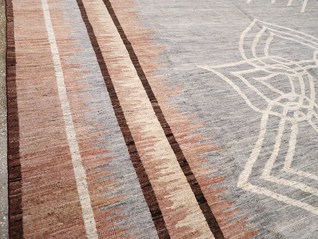 Modern Deco Inspired Khotan Carpet, No.32607 - Galerie Shabab