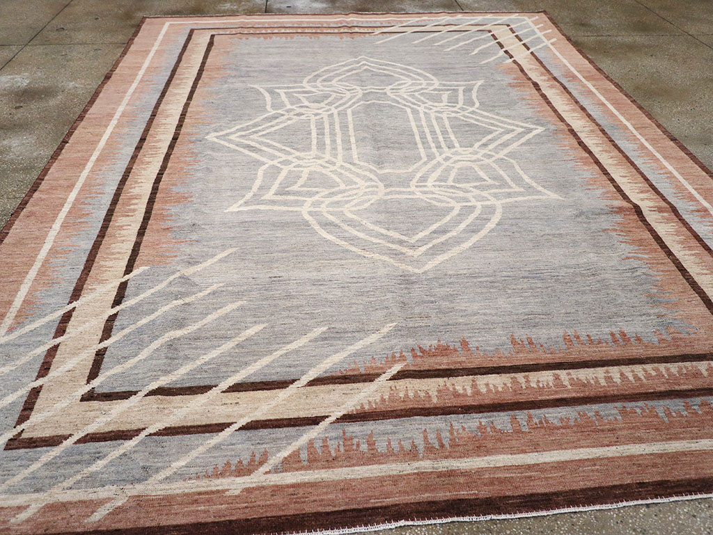 Modern Deco Inspired Khotan Carpet, No.32607 - Galerie Shabab