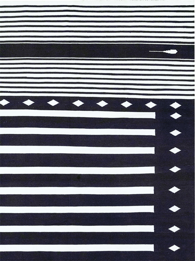 Modern Indian Flatweave Dhurrie Large Carpet, No.32612 - Galerie Shabab