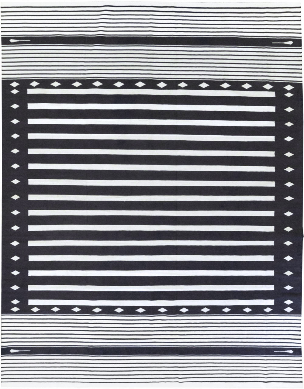 Modern Indian Flatweave Dhurrie Room Size Carpet, No.32616 - Galerie Shabab