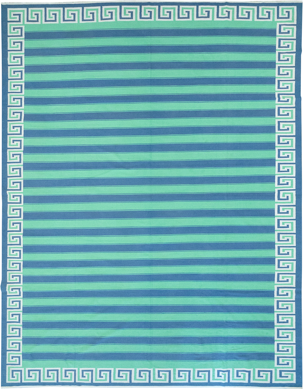 Modern Indian Flatweave Dhurrie Large Carpet, No.32621 - Galerie Shabab