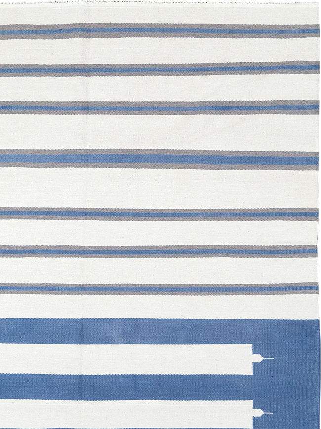 Modern Indian Flatweave Dhurrie Room Size Carpet, No.32622 - Galerie Shabab