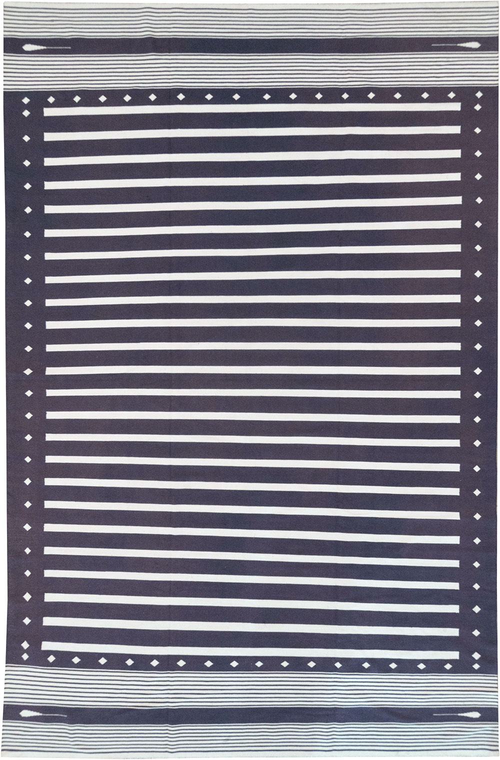 Modern Indian Flatweave Dhurrie Large Room Size Carpet, No.32634 - Galerie Shabab