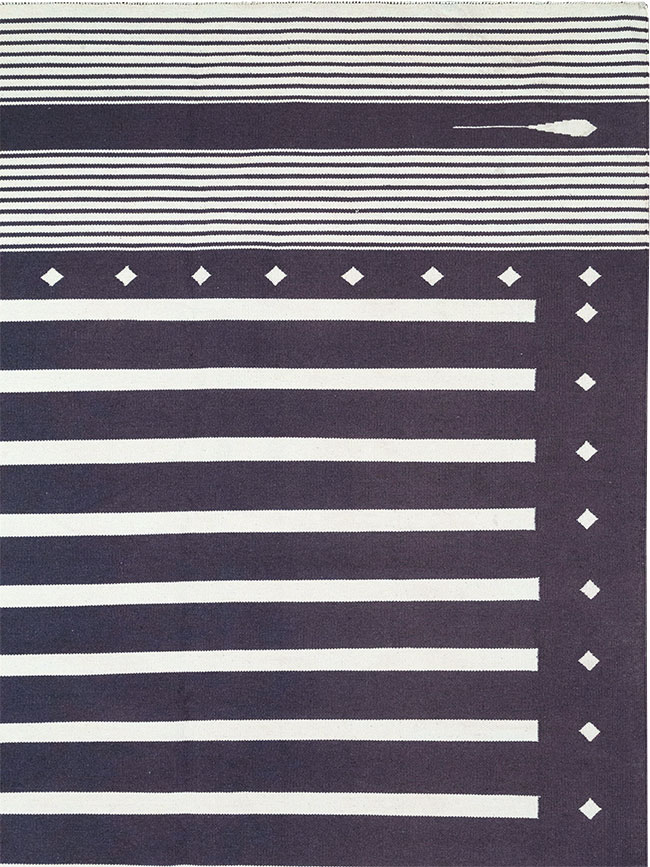 Modern Indian Flatweave Dhurrie Large Room Size Carpet, No.32634 - Galerie Shabab