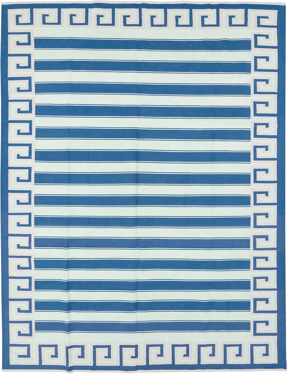 Modern Indian Flatweave Dhurrie Room Size Carpet, No.32635 - Galerie Shabab