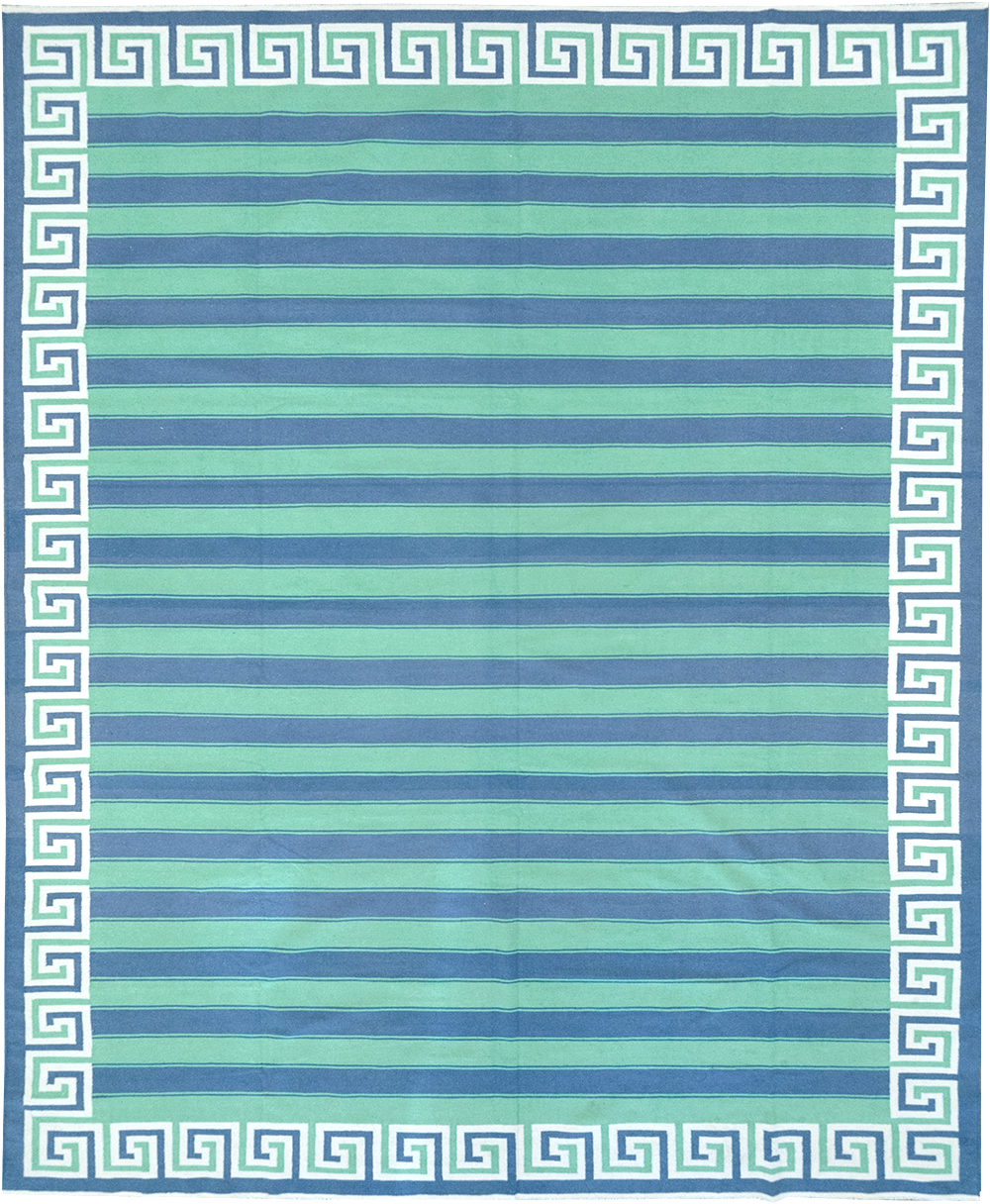 Modern Indian Flatweave Dhurrie Large Room Size Carpet, No.32639 - Galerie Shabab