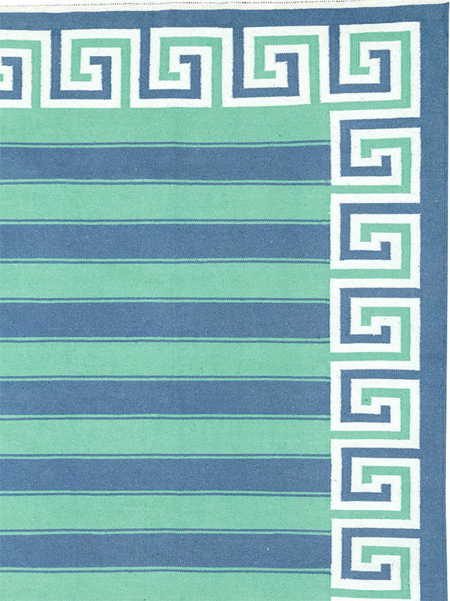 Modern Indian Flatweave Dhurrie Large Room Size Carpet, No.32639 - Galerie Shabab