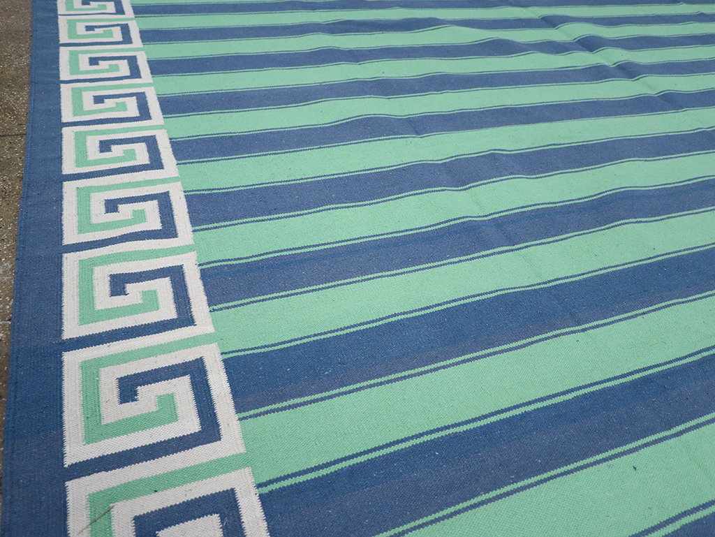 Modern Indian Flatweave Dhurrie Large Room Size Carpet, No.32639 - Galerie Shabab