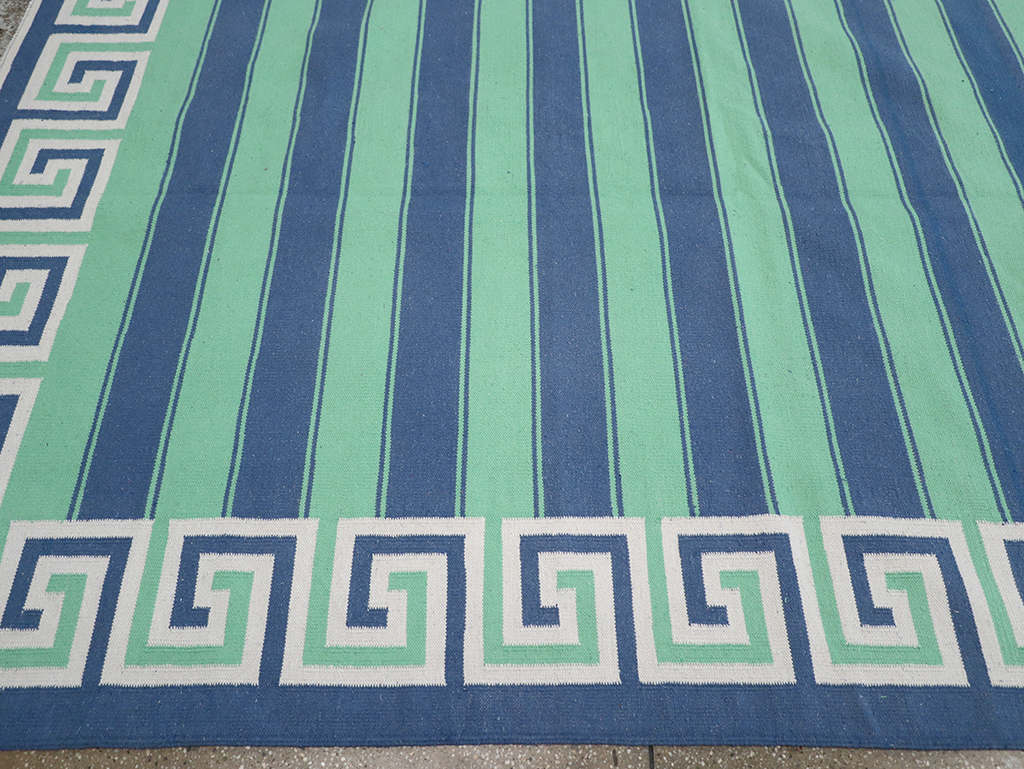 Modern Indian Flatweave Dhurrie Large Room Size Carpet, No.32639 - Galerie Shabab