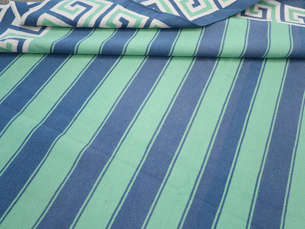 Modern Indian Flatweave Dhurrie Large Room Size Carpet, No.32639 - Galerie Shabab