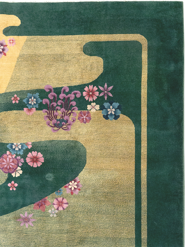 Antique Chinese Art Deco Room Size Carpet, No.32647 - Galerie Shabab