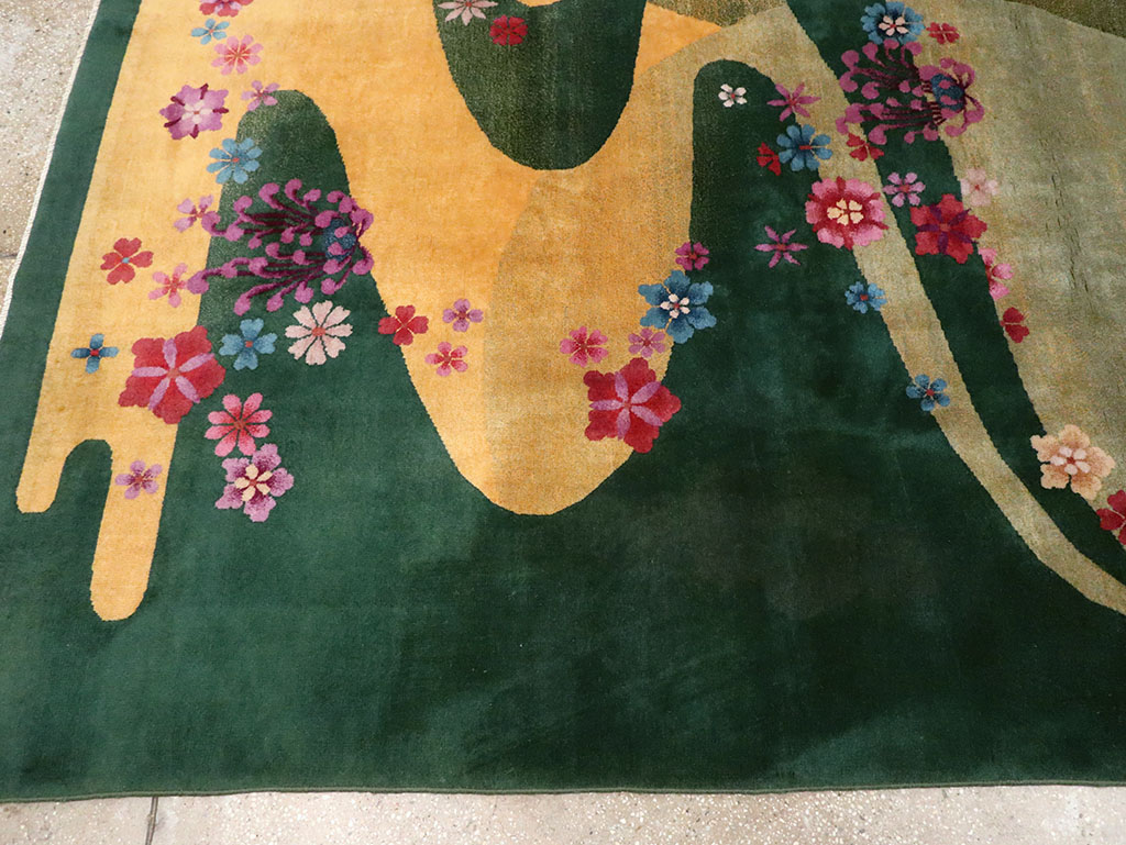 Antique Chinese Art Deco Room Size Carpet, No.32647 - Galerie Shabab