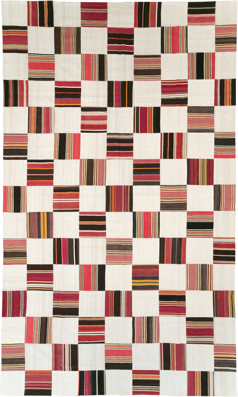 Vintage Turkish Inspired Modern Patchwork Kilim, No.32651 - Galerie Shabab