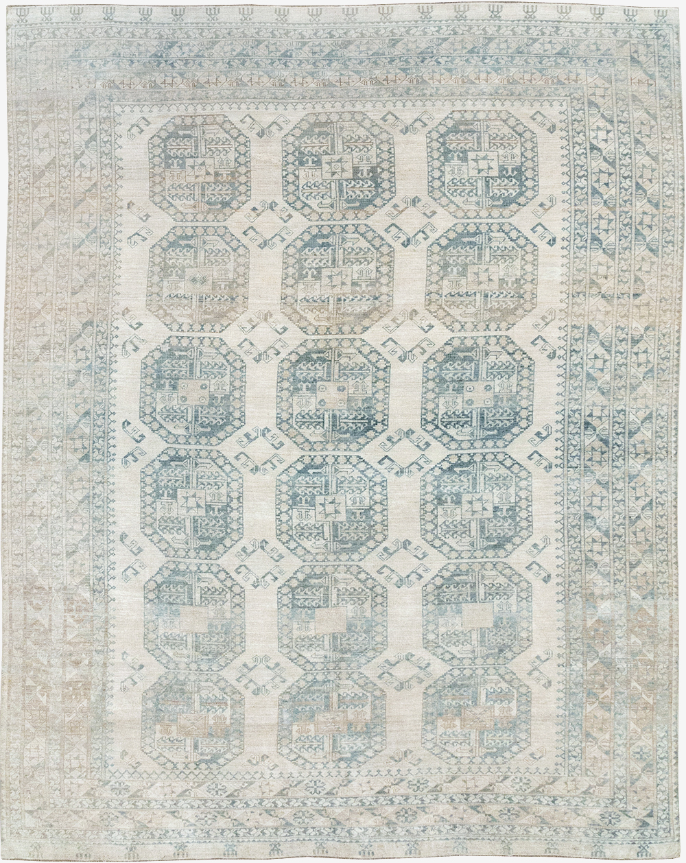 Vintage Central Asian Turkoman Room Size Carpet, No.32661 - Galerie Shabab