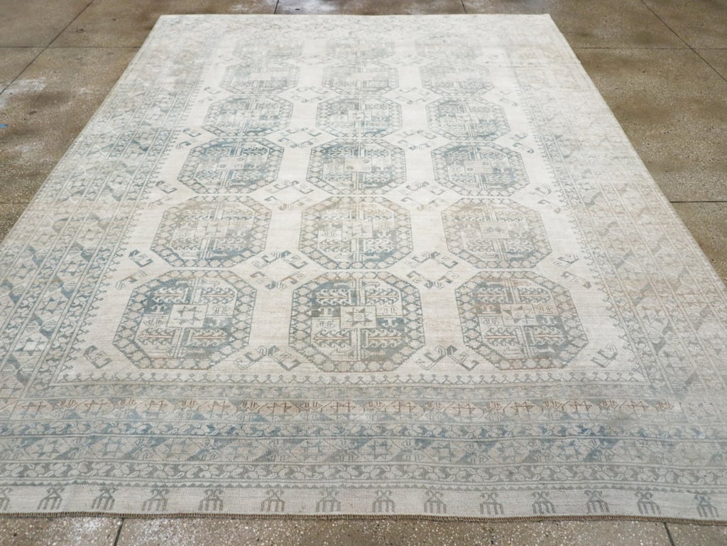 Vintage Central Asian Turkoman Room Size Carpet, No.32661 - Galerie Shabab