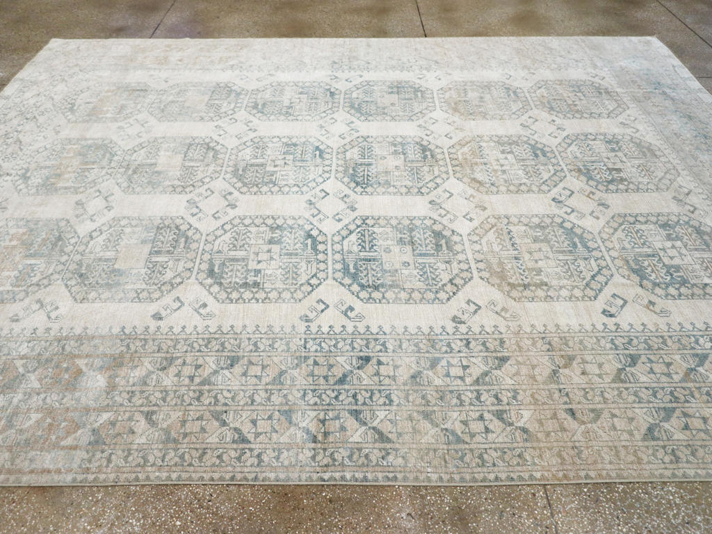 Vintage Central Asian Turkoman Room Size Carpet, No.32661 - Galerie Shabab