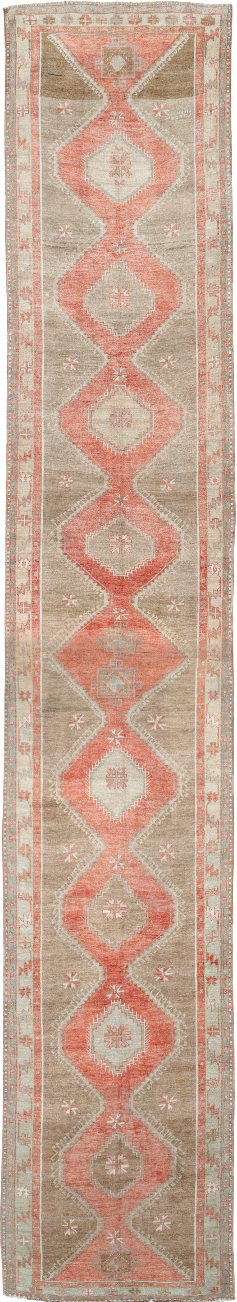 Vintage Turkish Anatolian Wide Gallery Runner, No.32662 - Galerie Shabab