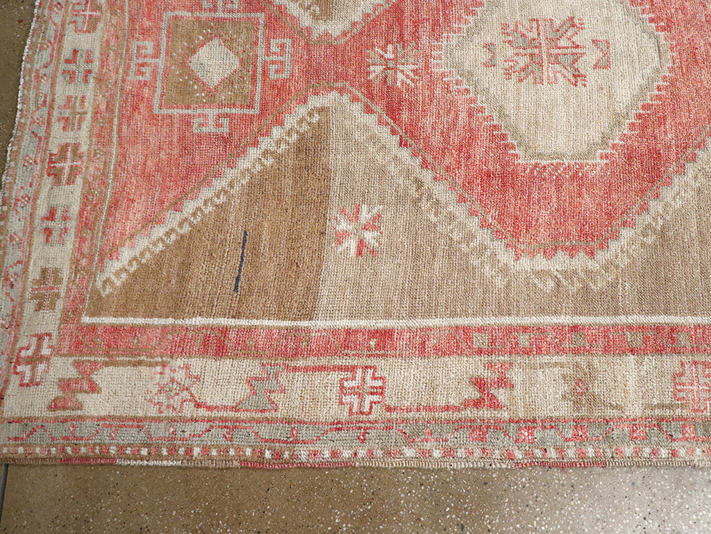 Vintage Turkish Anatolian Wide Gallery Runner, No.32662 - Galerie Shabab