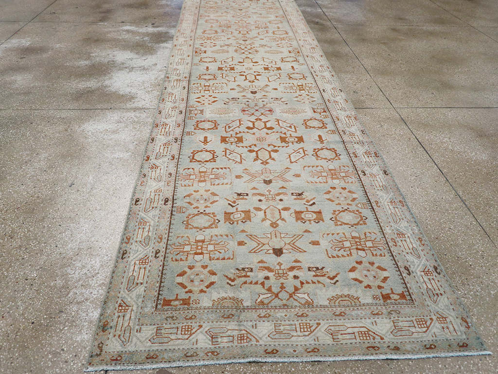 Vintage Persian Malayer Wide Gallery Runner, No.32707 - Galerie Shabab