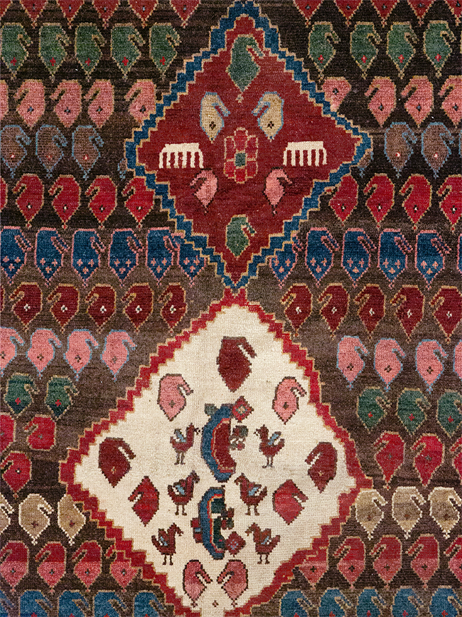 Vintage Persian Malayer Accent Rug, No.32749 - Galerie Shabab