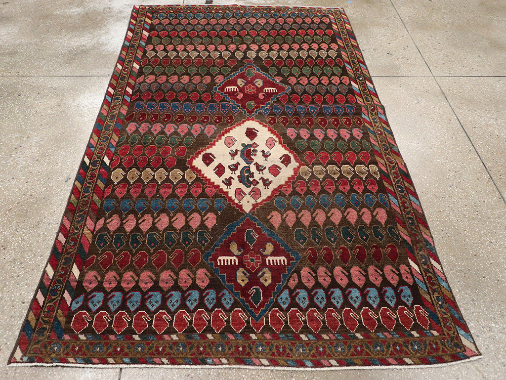 Vintage Persian Malayer Accent Rug, No.32749 - Galerie Shabab