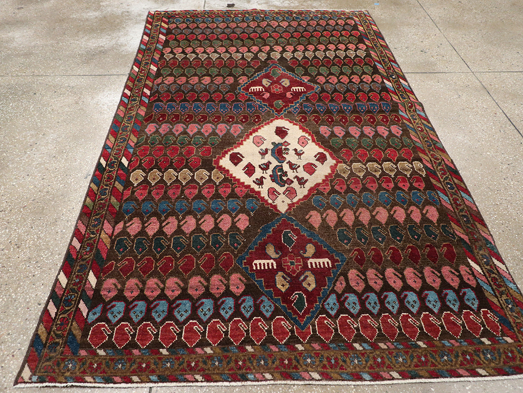 Vintage Persian Malayer Accent Rug, No.32749 - Galerie Shabab