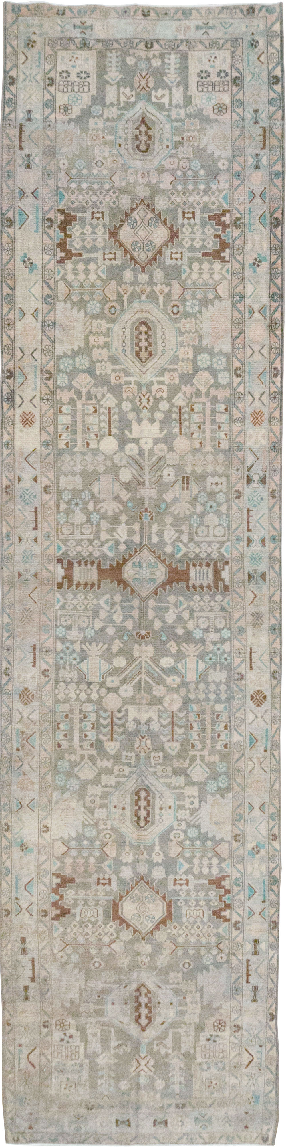 Vintage Persian Malayer Wide Gallery Runner, No.32754 - Galerie Shabab
