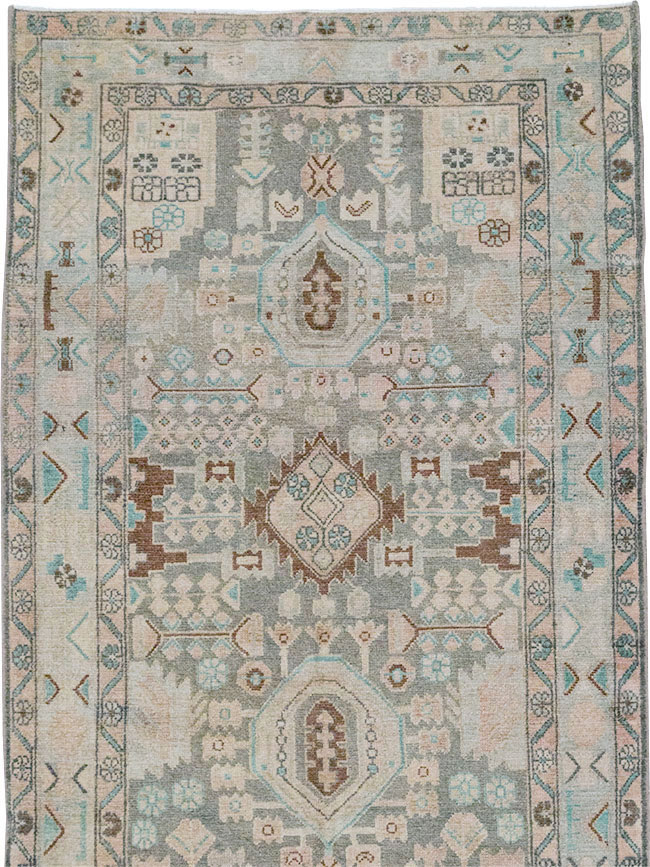Vintage Persian Malayer Wide Gallery Runner, No.32754 - Galerie Shabab