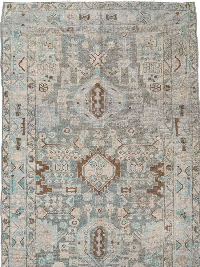 Vintage Persian Malayer Wide Gallery Runner, No.32754 - Galerie Shabab