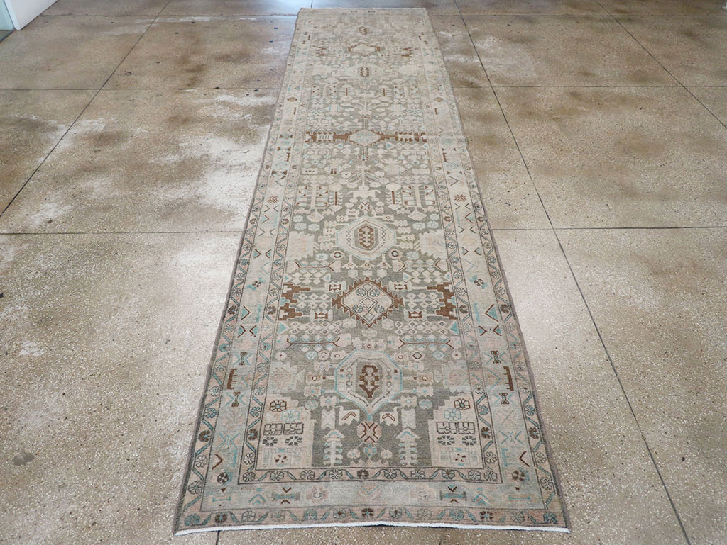 Vintage Persian Malayer Wide Gallery Runner, No.32754 - Galerie Shabab