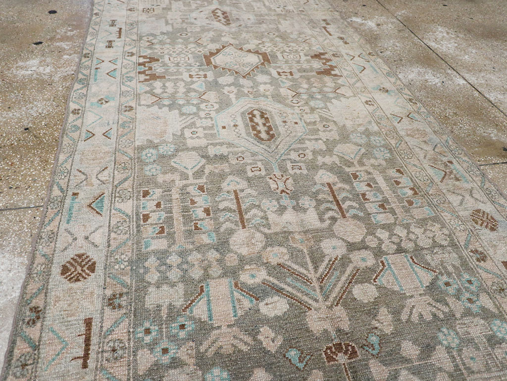 Vintage Persian Malayer Wide Gallery Runner, No.32754 - Galerie Shabab