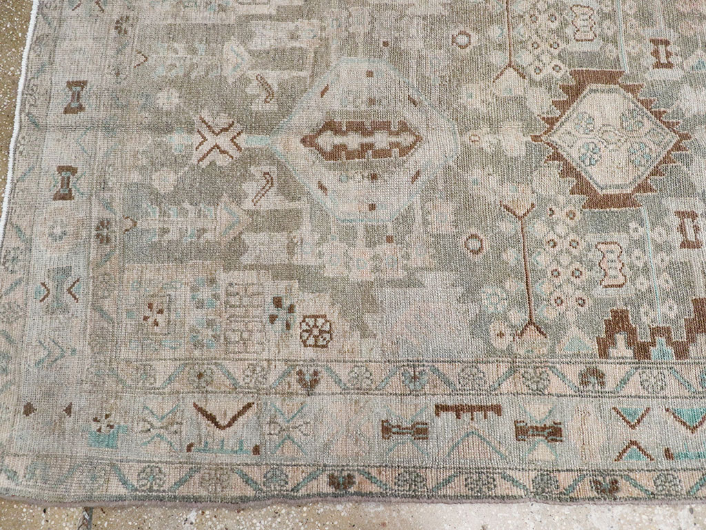 Vintage Persian Malayer Wide Gallery Runner, No.32754 - Galerie Shabab