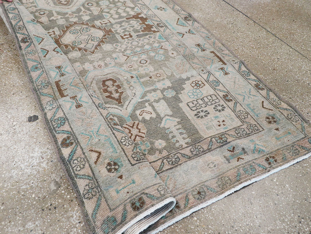 Vintage Persian Malayer Wide Gallery Runner, No.32754 - Galerie Shabab