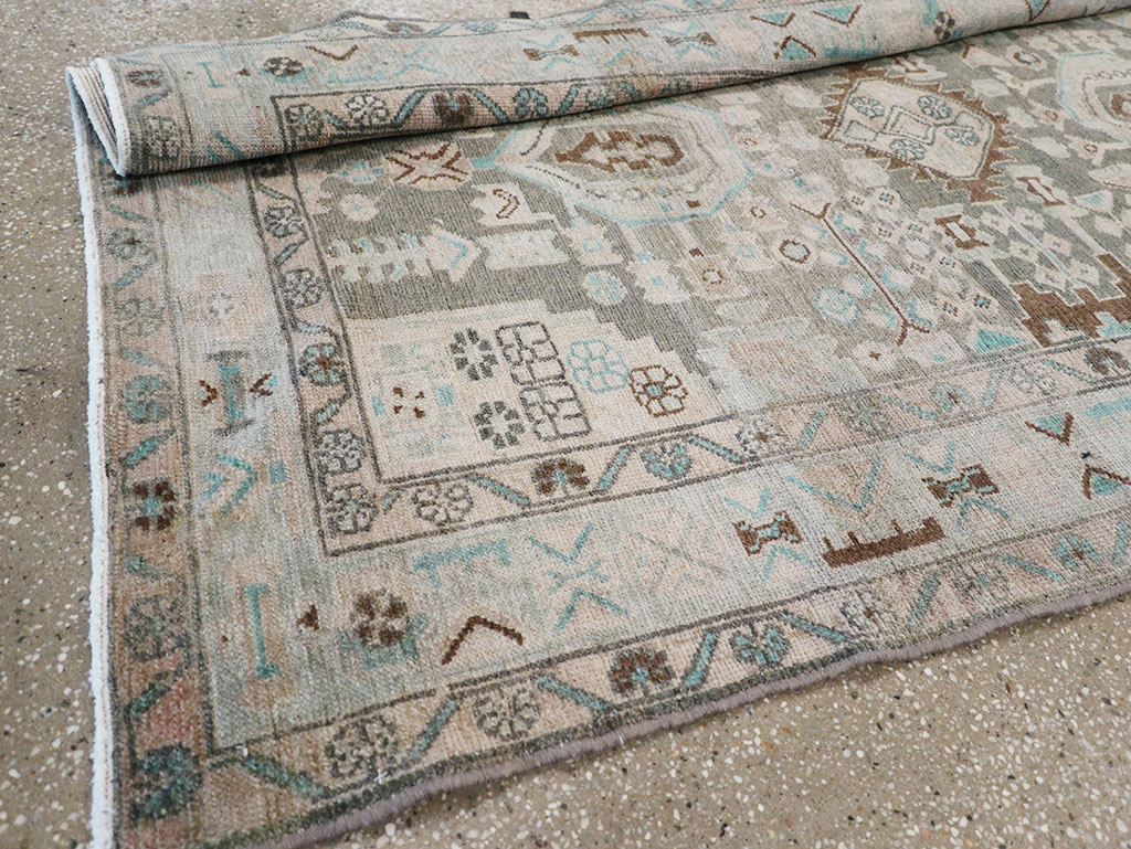 Vintage Persian Malayer Wide Gallery Runner, No.32754 - Galerie Shabab