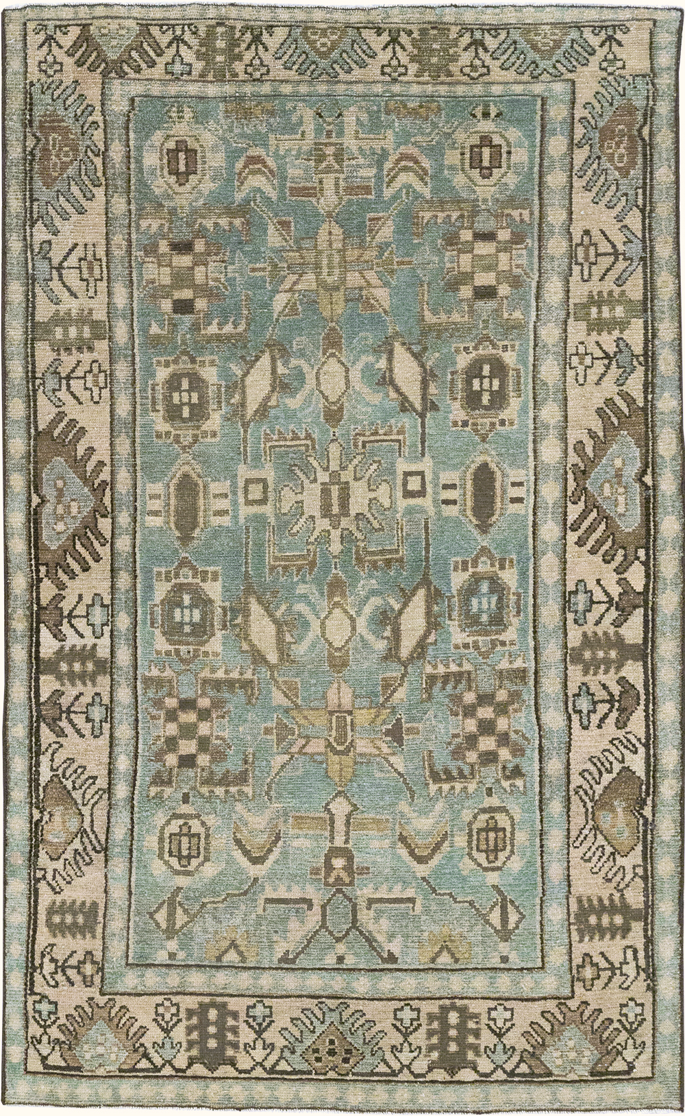 Vintage Persian Malayer Throw Rug, No.32789 - Galerie Shabab