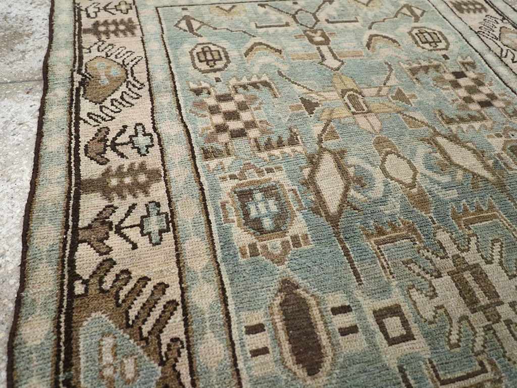 Vintage Persian Malayer Throw Rug, No.32789 - Galerie Shabab
