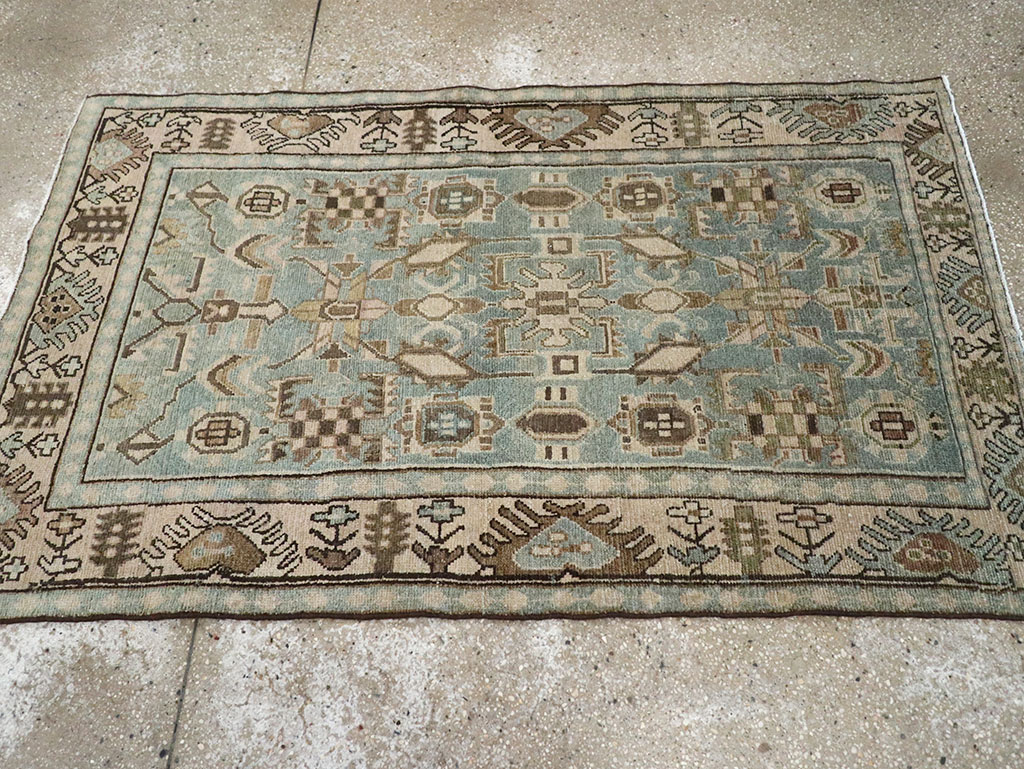 Vintage Persian Malayer Throw Rug, No.32789 - Galerie Shabab