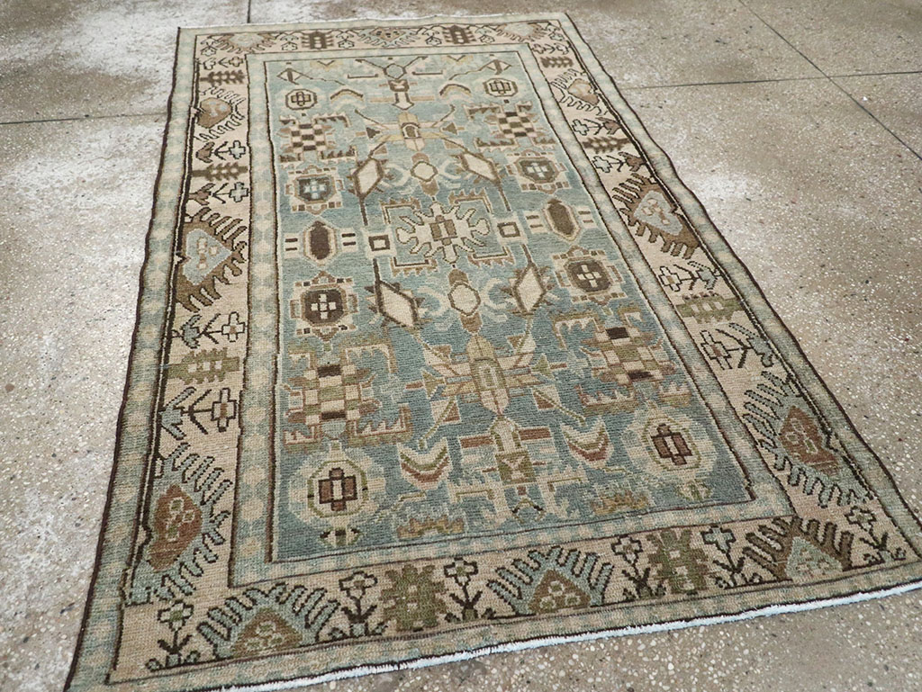 Vintage Persian Malayer Throw Rug, No.32789 - Galerie Shabab