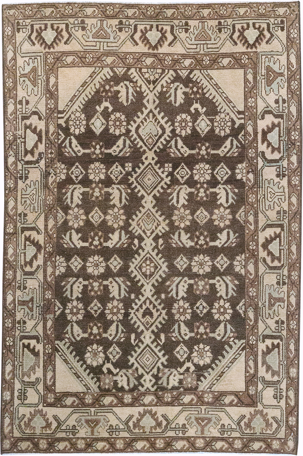 Vintage Persian Malayer Throw Rug, No.32790 - Galerie Shabab