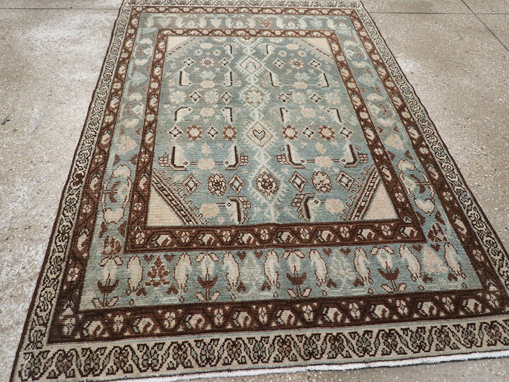 Vintage Persian Malayer Throw Rug, No.32792 - Galerie Shabab