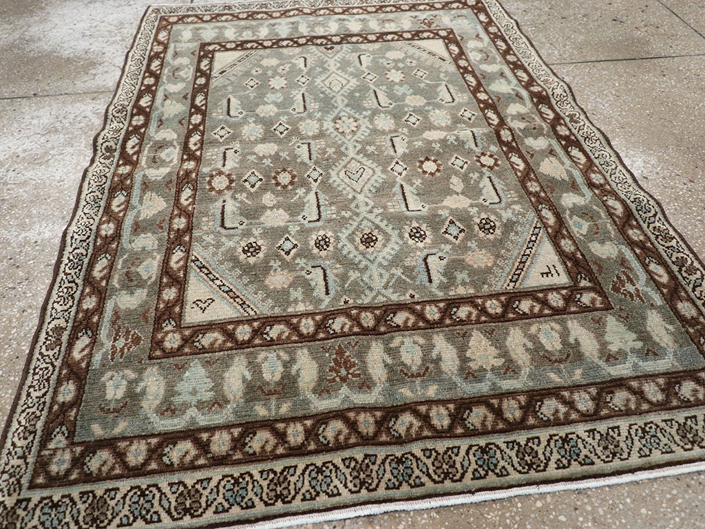 Vintage Persian Malayer Throw Rug, No.32794 - Galerie Shabab