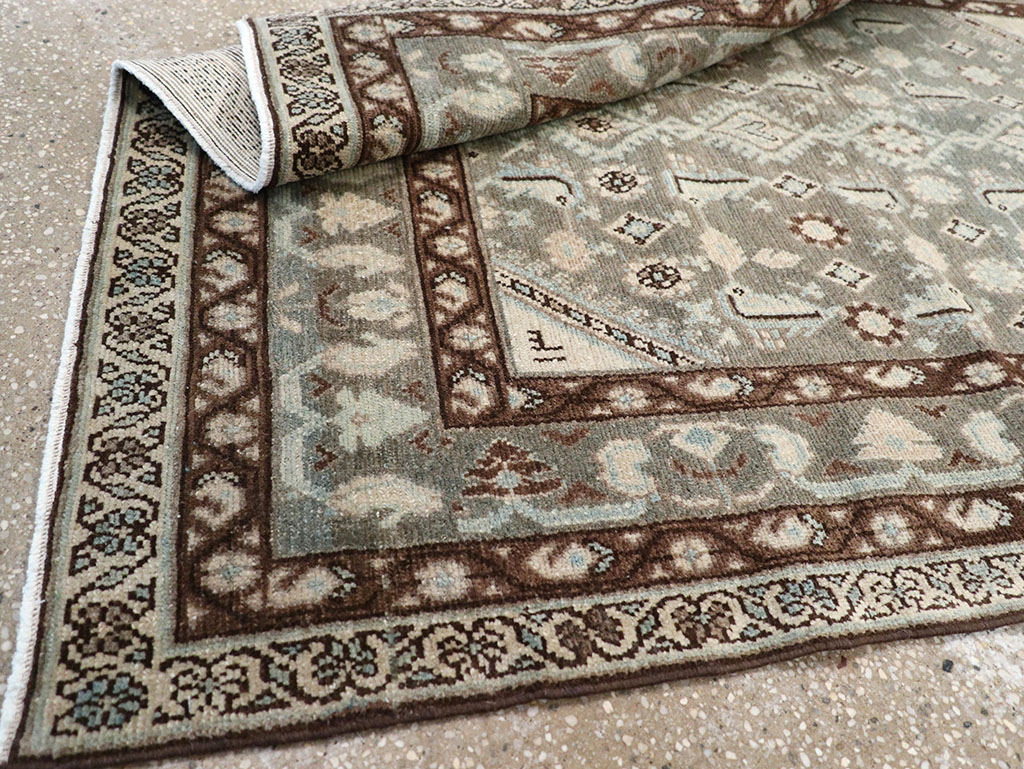 Vintage Persian Malayer Throw Rug, No.32794 - Galerie Shabab