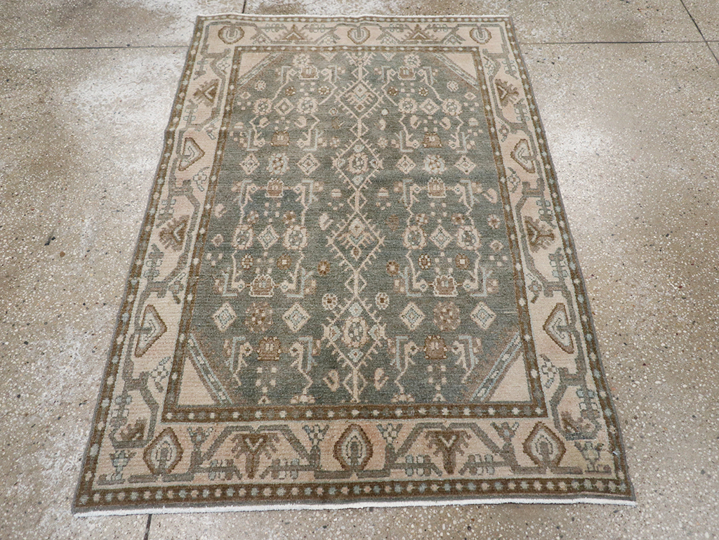 Vintage Persian Malayer Throw Rug, No.32795 - Galerie Shabab