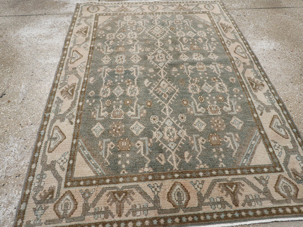 Vintage Persian Malayer Throw Rug, No.32795 - Galerie Shabab