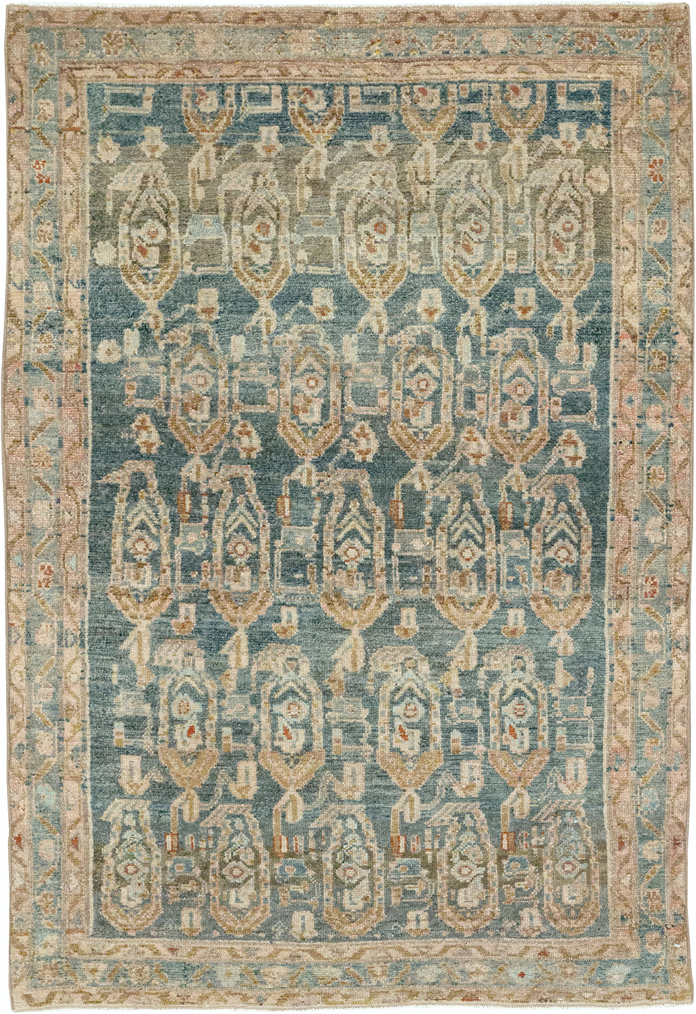 Vintage Persian Malayer Throw Rug, No.32796 - Galerie Shabab