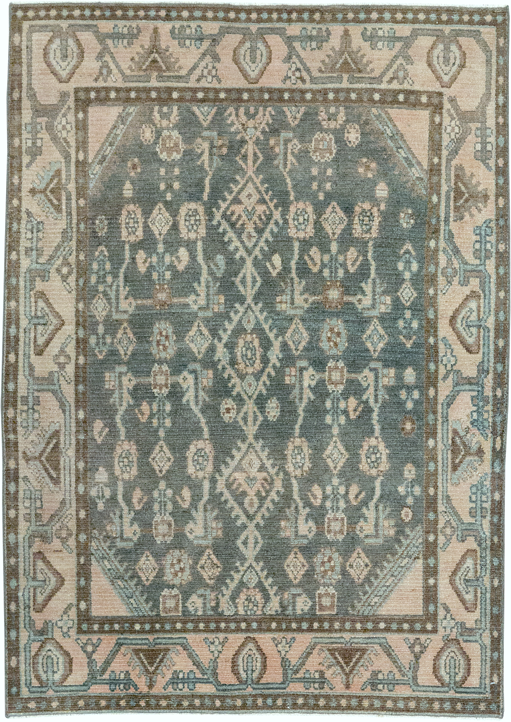 Vintage Persian Malayer Throw Rug, No.32798 - Galerie Shabab