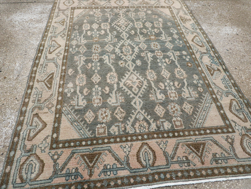 Vintage Persian Malayer Throw Rug, No.32798 - Galerie Shabab