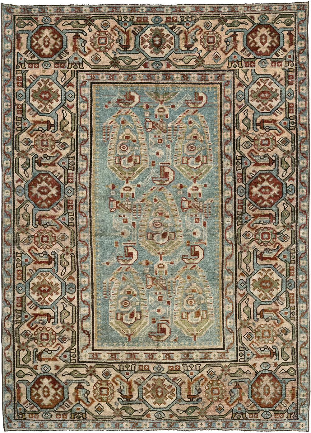Vintage Persian Malayer Throw Rug, No.32800 - Galerie Shabab